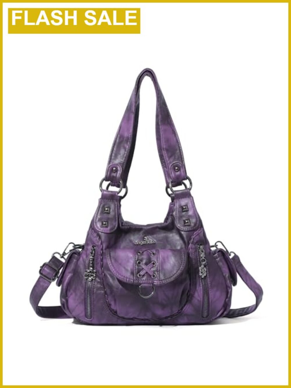 Vegan Leather Hobo Shoulder Bag Crossbody Tote with Multiple Pockets